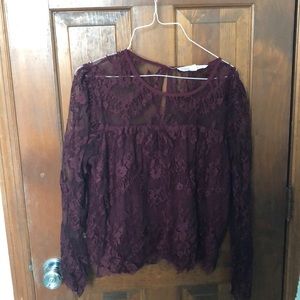 Burgundy Lace Long Sleeve
